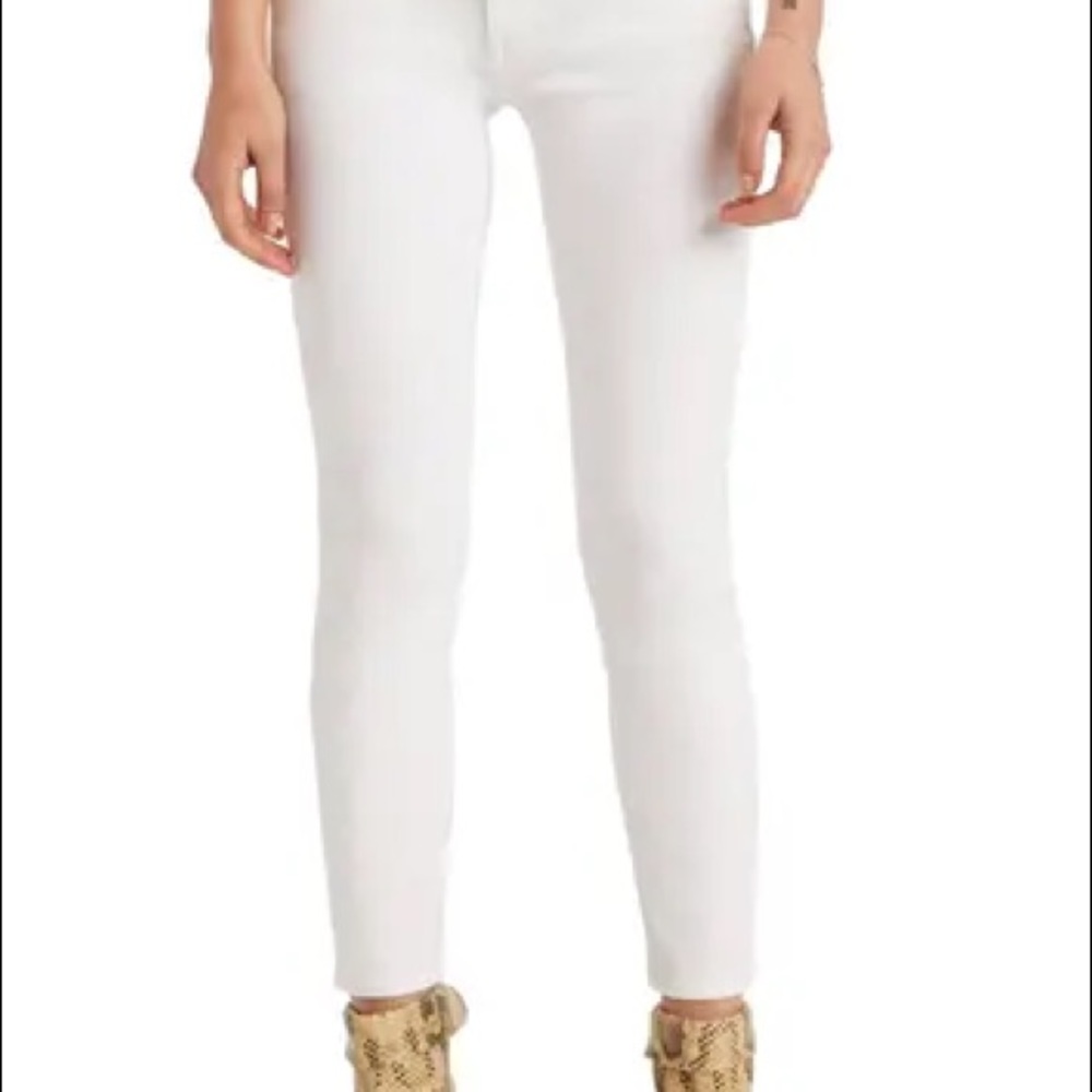 MOTHER The Looker Cropped White Jeans